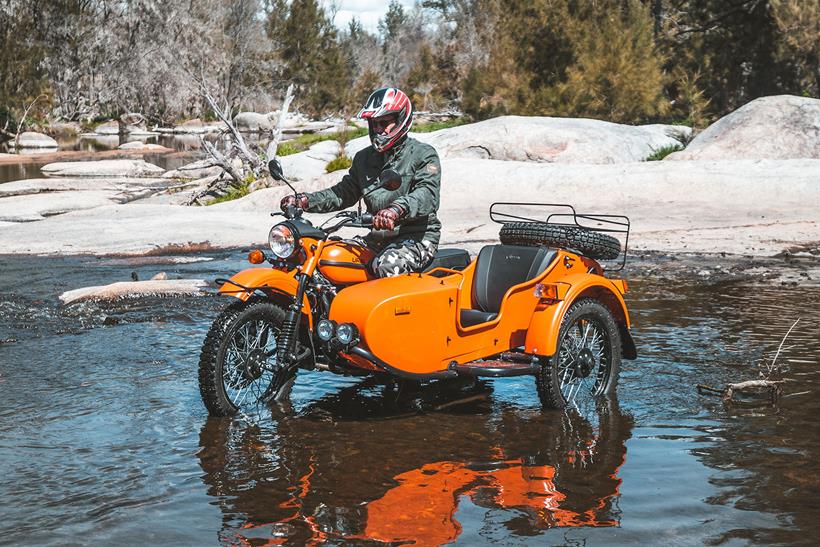 Ural sidecar outfit water crossing