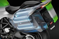 Kawasaki swappable canister system for hydrogen motorcycle details