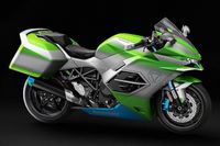 Kawasaki hydrogen fueled motorcycle concept illustration
